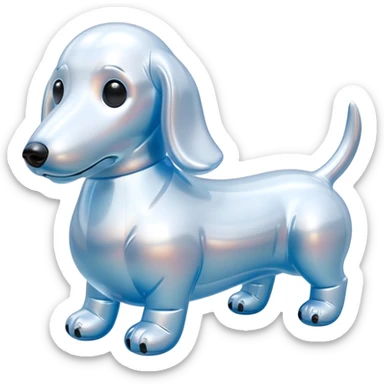   jeff koons style inflatable dashound dog ghost sticker