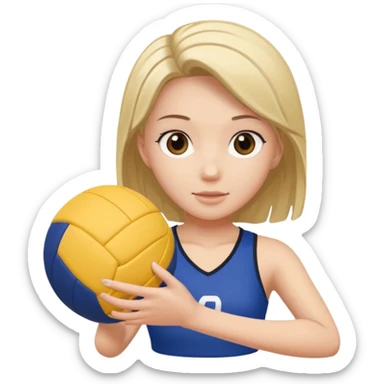 Girl with a ball of volleyball  sticker