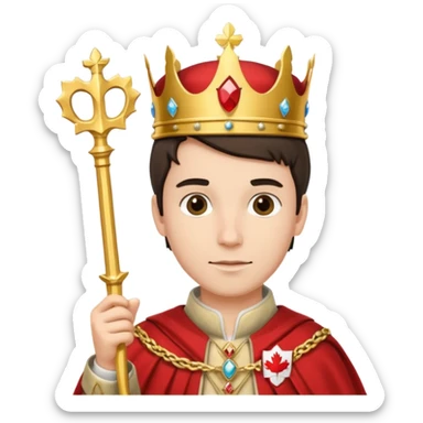 Молодий канадський король в національному канадському вбранні королевському bu sticker