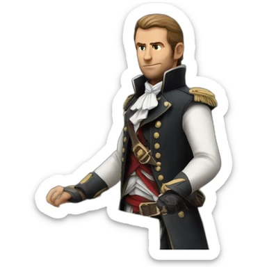 macron déguiser en assassin's creed sans capuche sticker