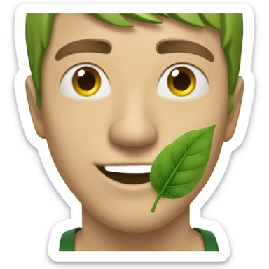 hoja verde con 5 puntas sticker