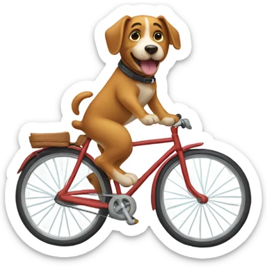 Dog riding a bike sticker