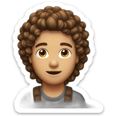 streameur garçon cheveux brun vers l'avant sticker