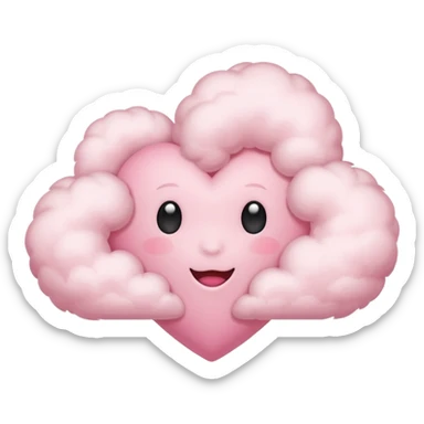 pink heart cloud sticker