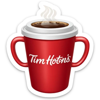 Tim Hortons coffee, it should be red cup with white write writing " Tim Hortons" and a White lid sticker