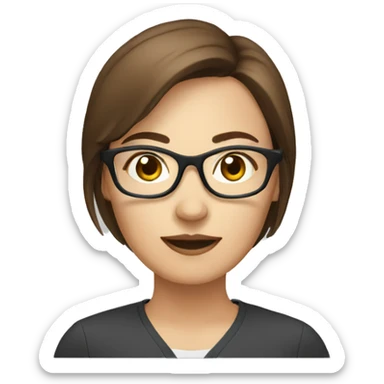 female scrum master with glasses and brown hair sticker
