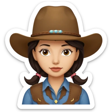 dark hair cowgirl sticker