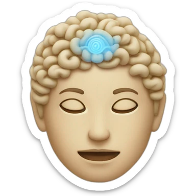 meditation and brain sticker