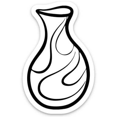 aesthetic vase with flowing lines sticker