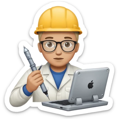 computer technician fixing damage computer sticker