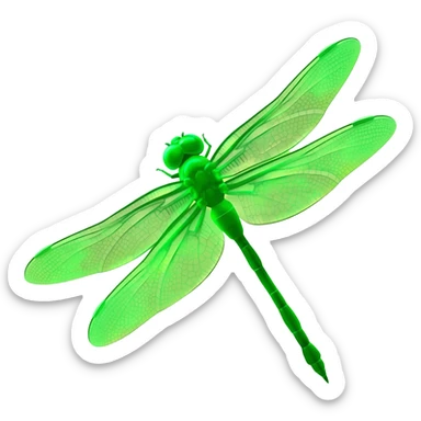 green glowing dragonfly sticker