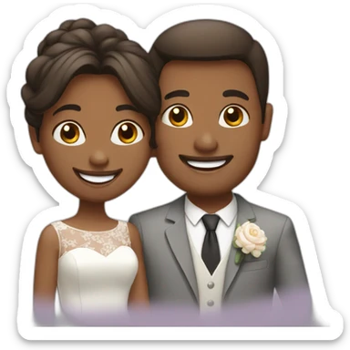 Happy married couple sticker
