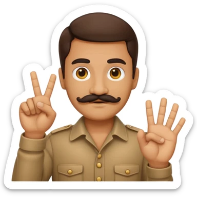 Italian emoji with mustache doing Italian hand sings sticker