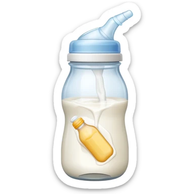 baby bottle tilted right sticker