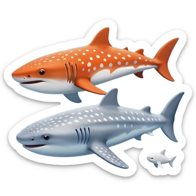 Whale Shark And Beluga Whale sticker