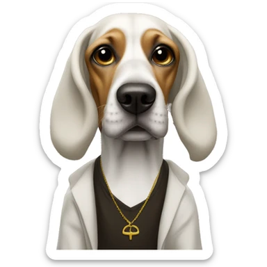 dog dressed as snoop dog the rapper  sticker