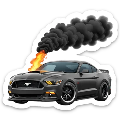 s550 (2015+) emoji of a ford mustang doing a burnout sticker