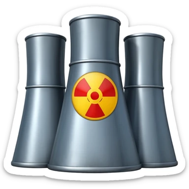 realistic nuclear power  plant with 6 nuclear core sticker