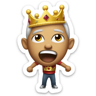 Tossing a crown in anger sticker