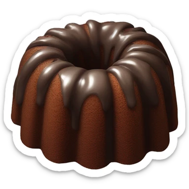Chocolate Bundt cake with no icing, but has chocolate chips on top  sticker