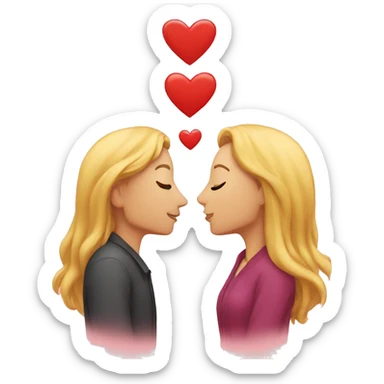 husband and wife in a heart kiss sticker