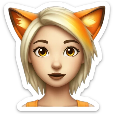 prismatic fox girl sticker