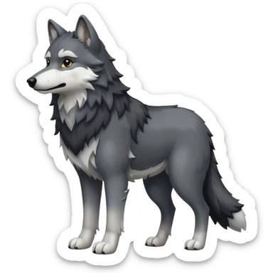 Black and white wolf sticker