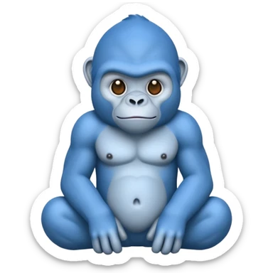 a blue gorilla with no legs sticker