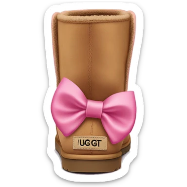 Ugg shoes with a pink bow on the back sticker