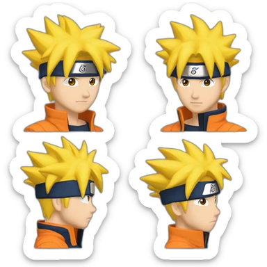 Naruto à côté de Goku sticker