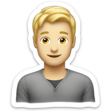 Blond man programmer hazelnut sticker