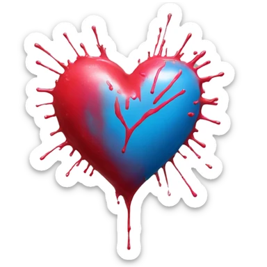 Spray paint heart sticker