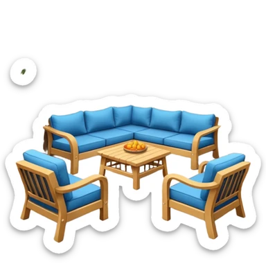 Patio with chairs and couch sticker