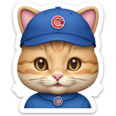 Kitty with cubs hat on sticker
