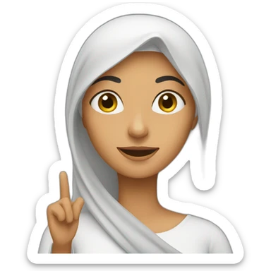 Arab woman with raised hand sticker