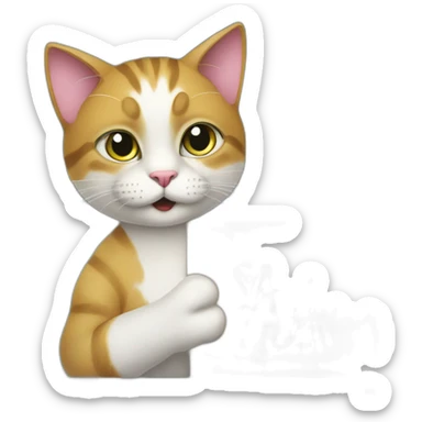 cat holding a sign with the inscription “Safina” sticker