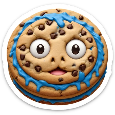 sesame street cookie monster only face and cookie sticker