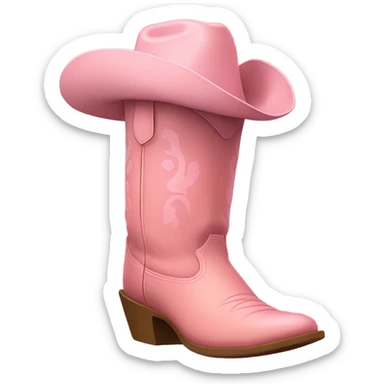Bota texana color rosa clarito sticker