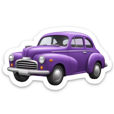 Carro morado con corazones lilas  sticker