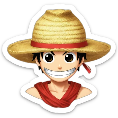 Luffy From ONe Piece however can the ribbon on the strawhat be RED sticker
