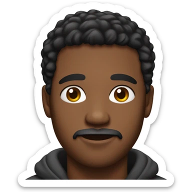 African American man with black hair and facial hair around 20 years old sticker