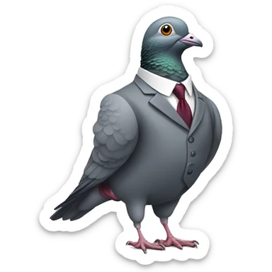 pigeon in suit levitating sticker