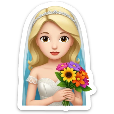 bride flower bouquet sticker