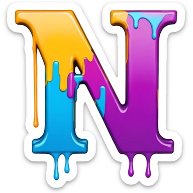 Graffiti the letter W with drippy paint  sticker