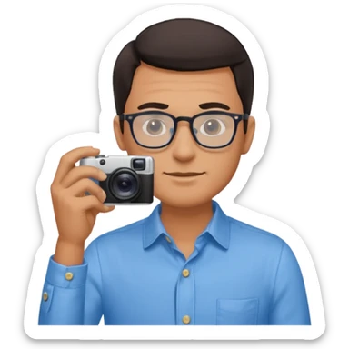 Hombre moreno con gafas haciendo fotos en una boda sticker