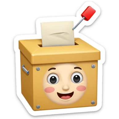 gusto ko 'yong ballot box and then may mga facial expression na masaya, malungkot, pagod, inaantok, kinikilig. sticker