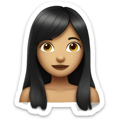 girl with dark hair posing in the mirror sticker