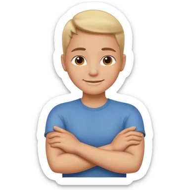 Arms crossed around neck sticker