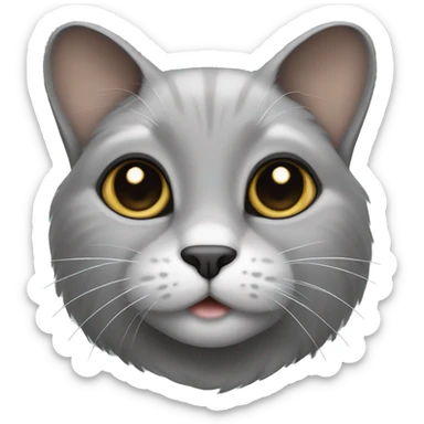 Grey lop-eared cat sticker