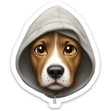 Dog wearing a hoodie sticker